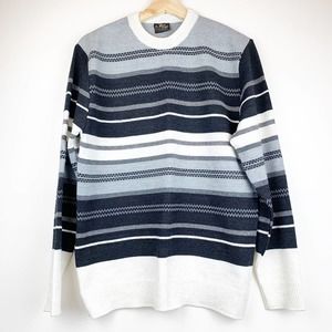 MCA Men's Wool Blend Black Striped Sweater XL